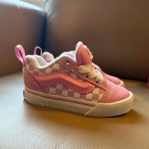 Vans Toddler Pink and White Checkered Sneakers